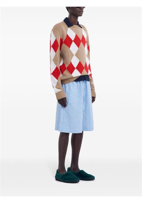 argyle sweater man beige MARNI | GCMG0438Q2 UFW618ARW74